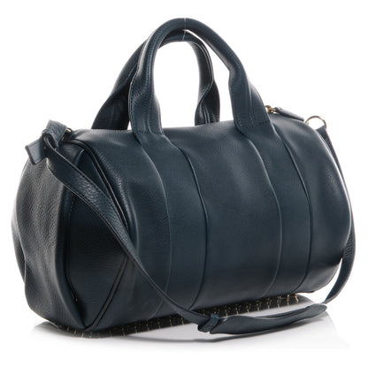 Alexander Wang Leather Rocco Duffel Dark Argon with Pale Gold Hardware 3 of 6