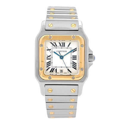Cartier Stainless Steel 18K Yellow Gold 29mm Santos De Cartier Galbee Quartz Watch 1 of 4