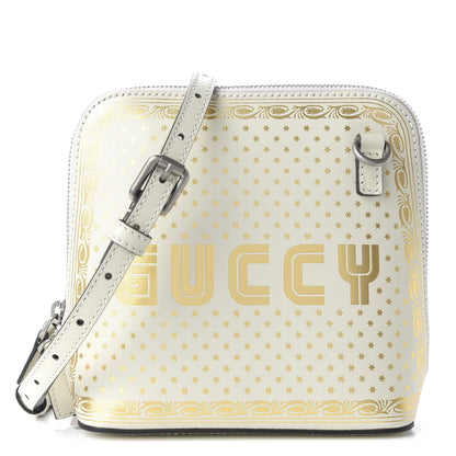 Gucci X SEGA Calfskin GUCCY Stars Mini Dome Shoulder Bag Mystic White Gold 1 of 10