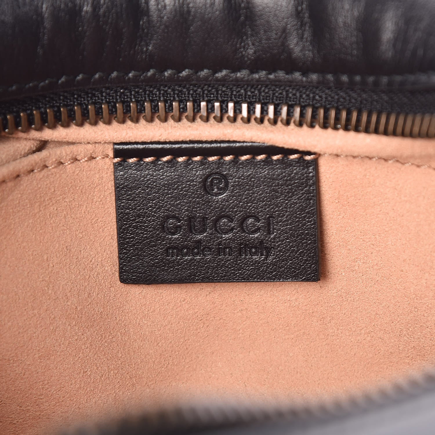 Gucci Calfskin Matelasse Mini GG Marmont Chain Shoulder Bag Black 6 of 9