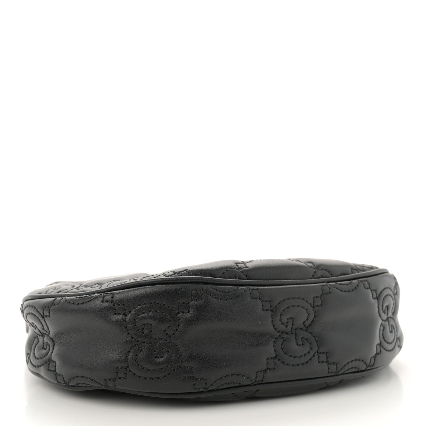 Calfskin GG Matelasse Mini Hobo Shoulder Bag Black