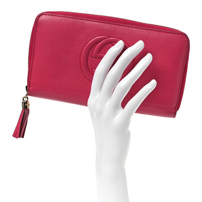 Gucci Pebbled Calfskin Soho Zip Around Wallet Pink 2 of 17