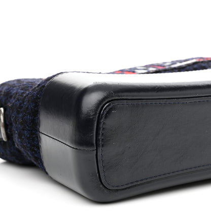 Chanel Tweed Calfskin Quilted Medium Gabrielle Hobo Black Blue 9 of 10