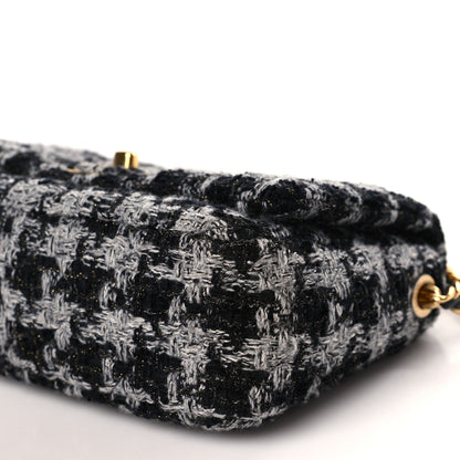 Chanel Wool Tweed Quilted Elegant Chain Flap Black Grey 9 of 9