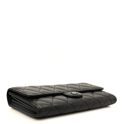 Chanel Caviar Quilted Large Gusset Flap Wallet Black 4 of 9