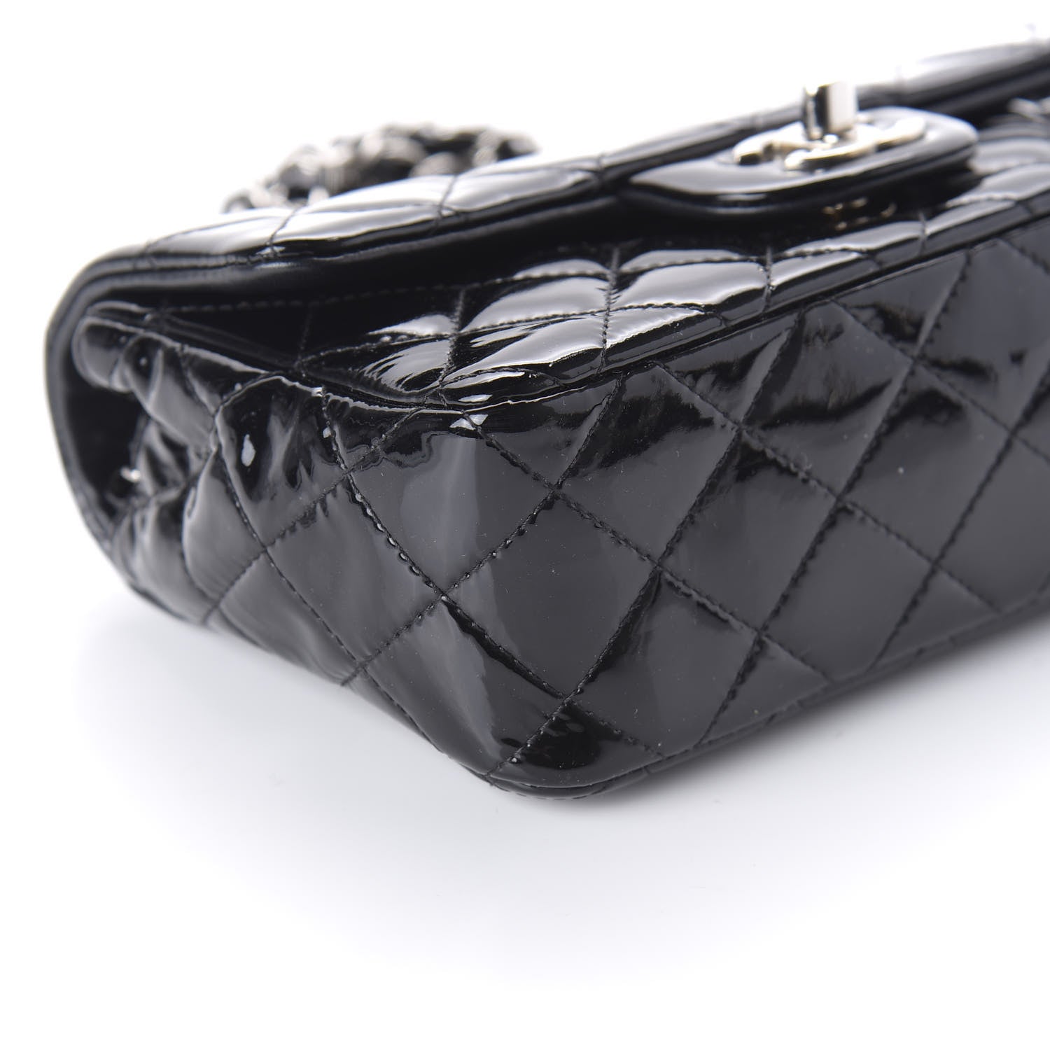 Chanel Patent Calfskin Quilted Mini Rectangular Flap Black 6 of 10