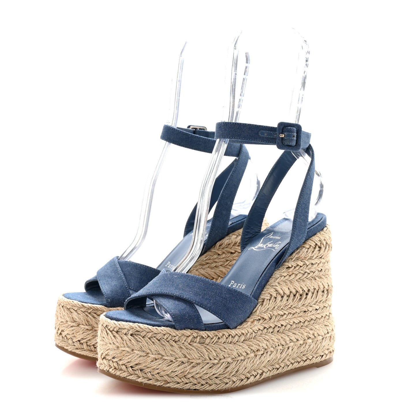 Denim Mariza Zeppa 130 Espadrille Wedge Sandals 36 Blue Natural