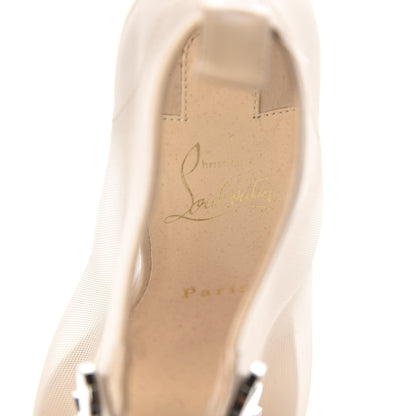 Christian Louboutin Mesh Nappa Marikate 100 Ankle Boots 37 Nude 9 of 9