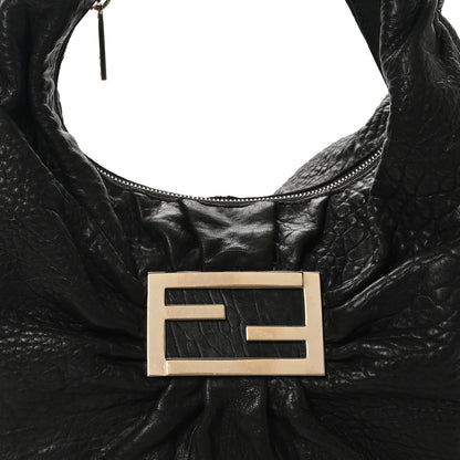 Fendi Crinkled Lambskin Mia Hobo Black 8 of 12