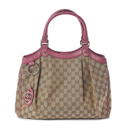 Gucci Monogram Margaux Calfskin Medium Sukey Tote Beige Ebony Vintage Rose 1 of 10