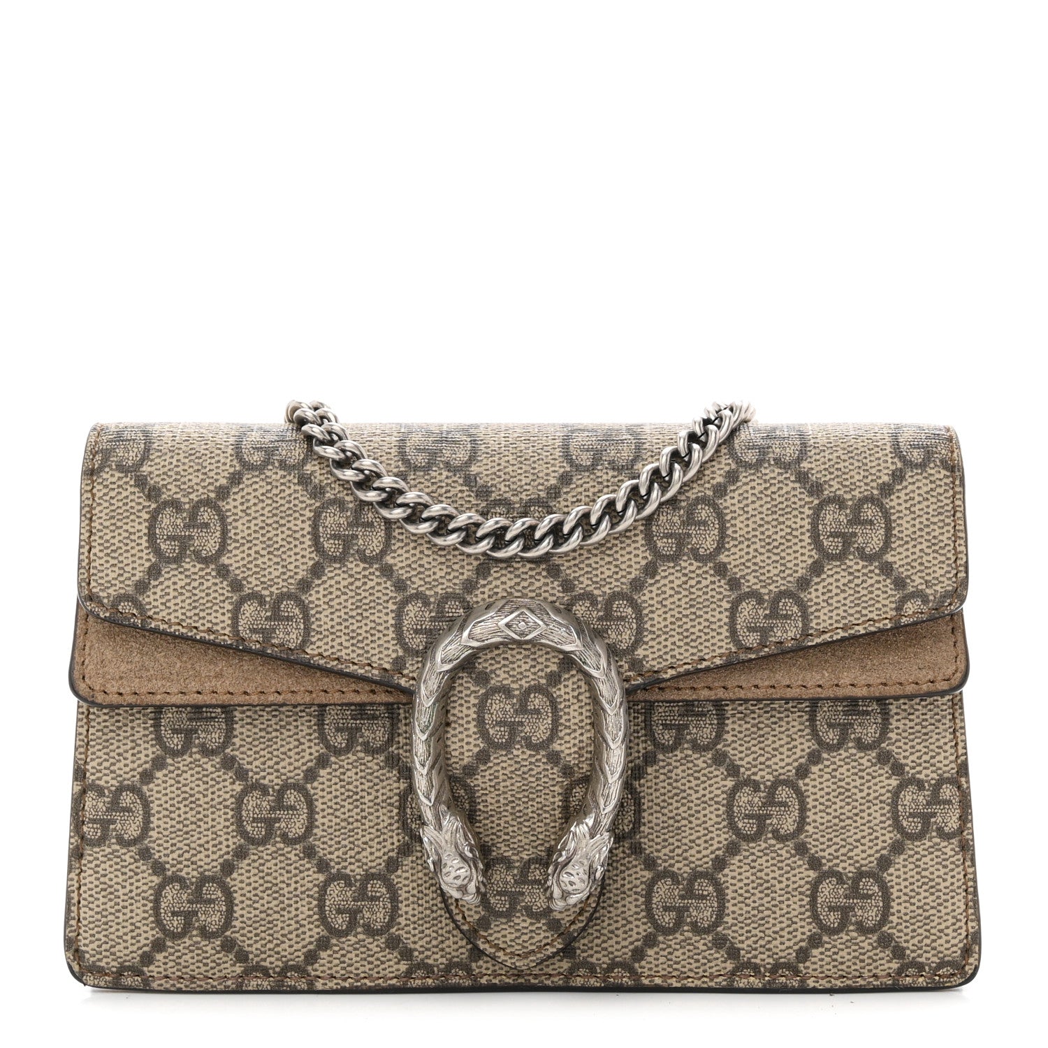 Gucci GG Supreme Monogram Super Mini Dionysus Shoulder Bag Taupe 1 of 9