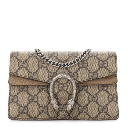 Gucci GG Supreme Monogram Super Mini Dionysus Shoulder Bag Taupe 1 of 9