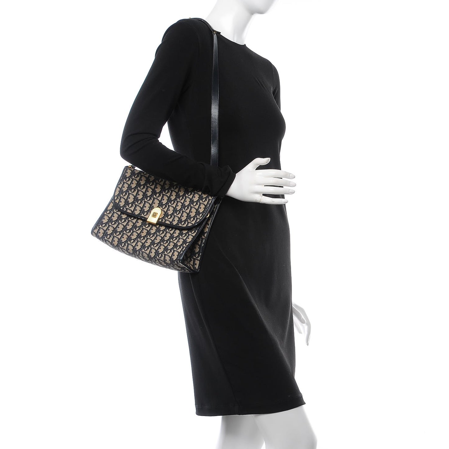 Monogram Shoulder Bag Navy Blue