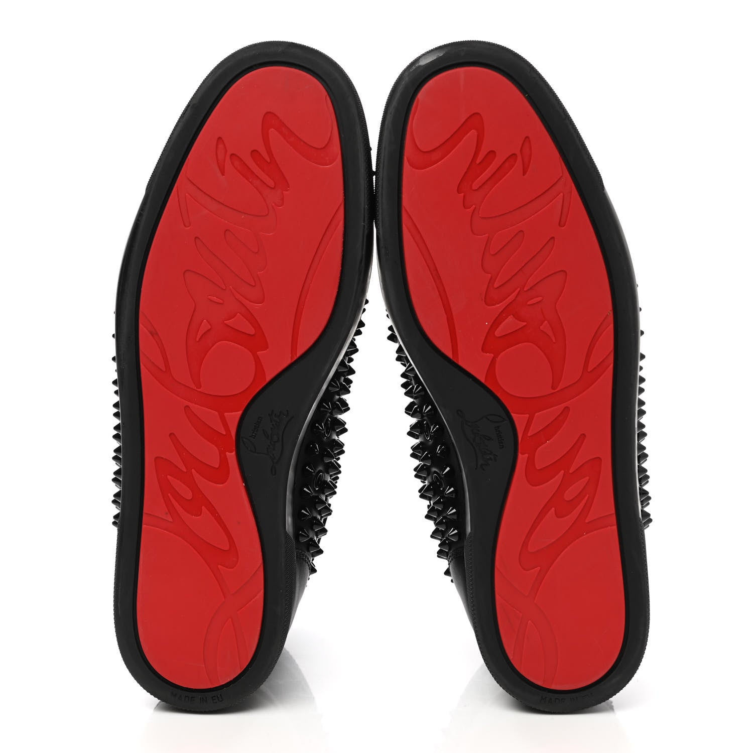 Christian Louboutin Calfskin Mens Louis Spikes Flat Sneakers 41.5 Black 5 of 8