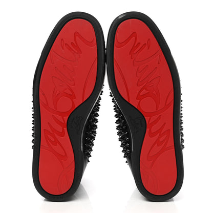 Christian Louboutin Calfskin Mens Louis Spikes Flat Sneakers 41.5 Black 5 of 8