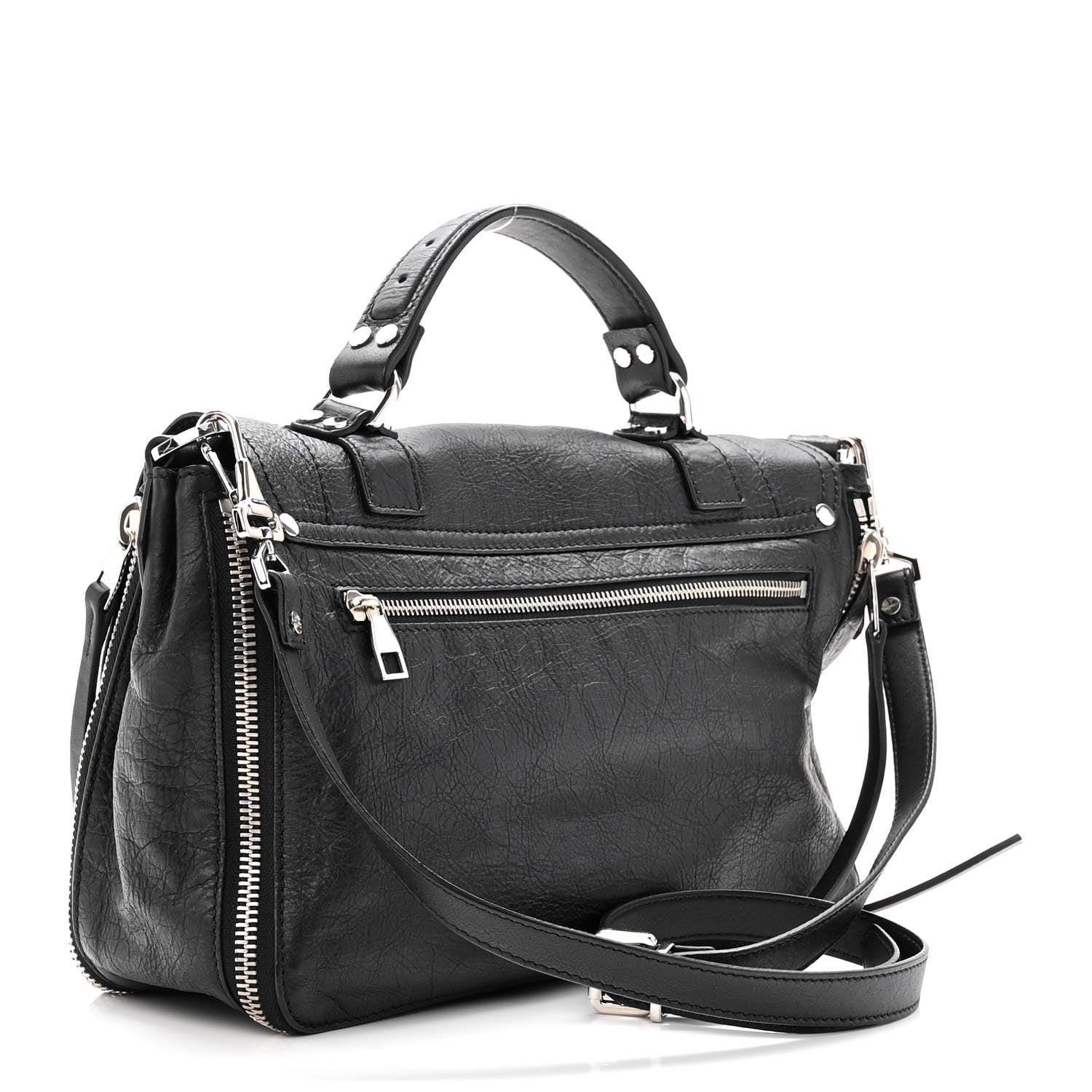 Proenza Schouler Lambskin Medium PS1 Plus Zip Satchel Black 2 of 9
