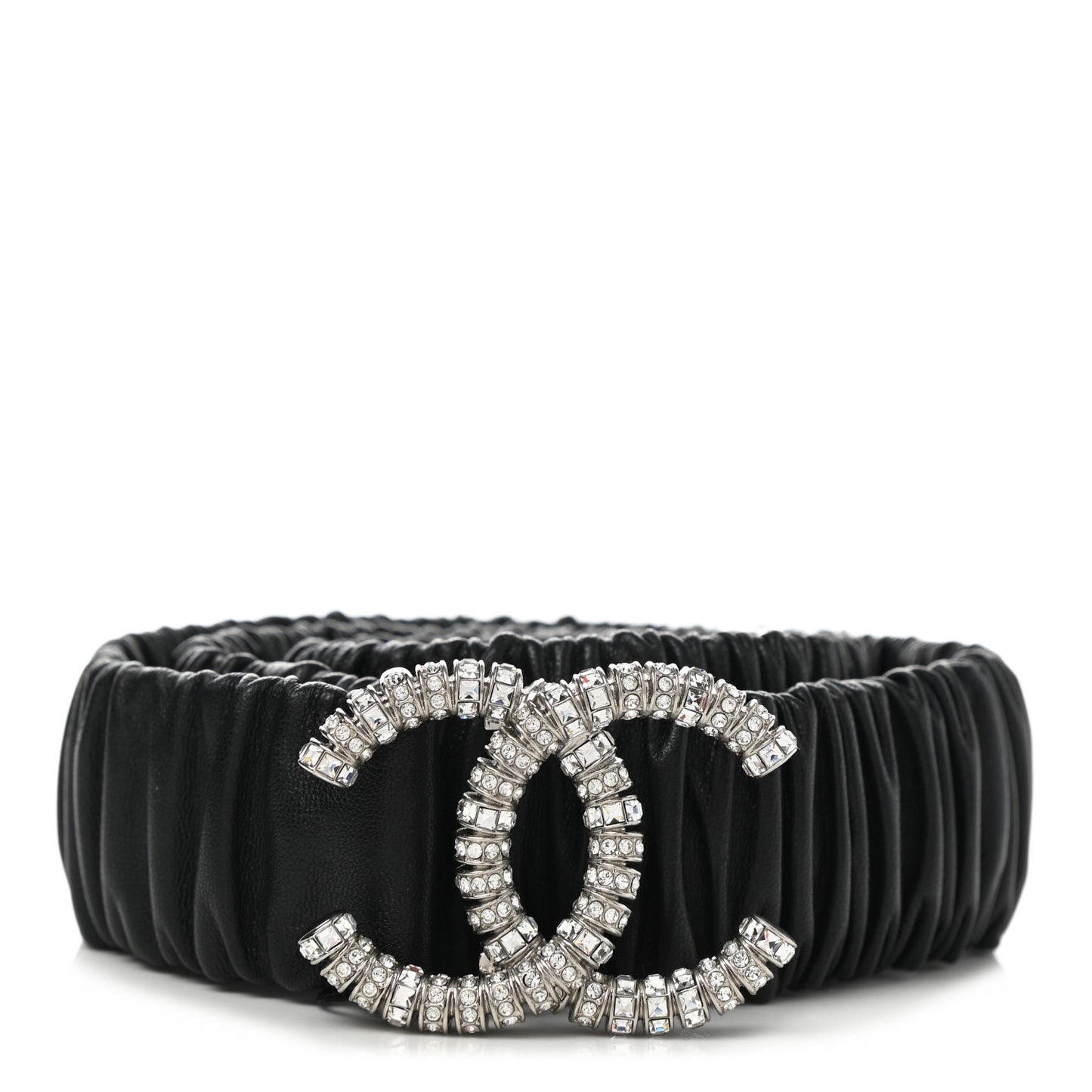 Calfskin Crystal CC Belt 70 28 Black