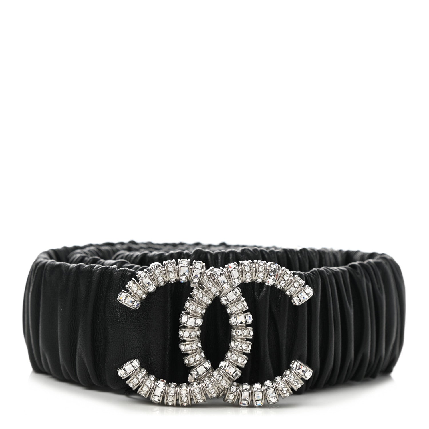 Chanel Calfskin Crystal CC Belt 70 28 Black 1 of 4