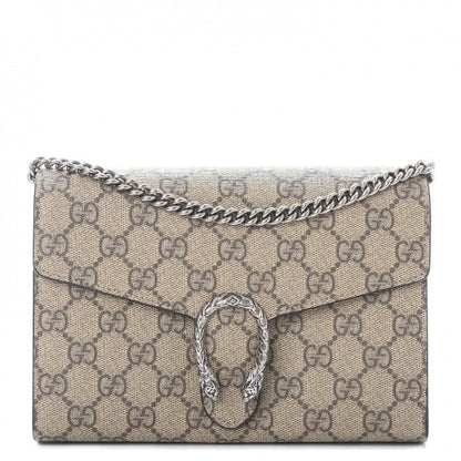 Gucci GG Supreme Monogram Mini Dionysus Chain Wallet Beige Taupe 1 of 4