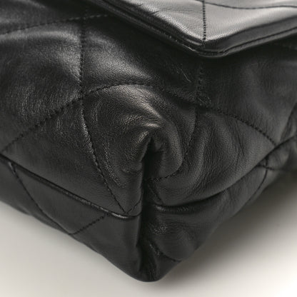 Chanel Lambskin Quilted Logo Strap Flap Black 10 of 10