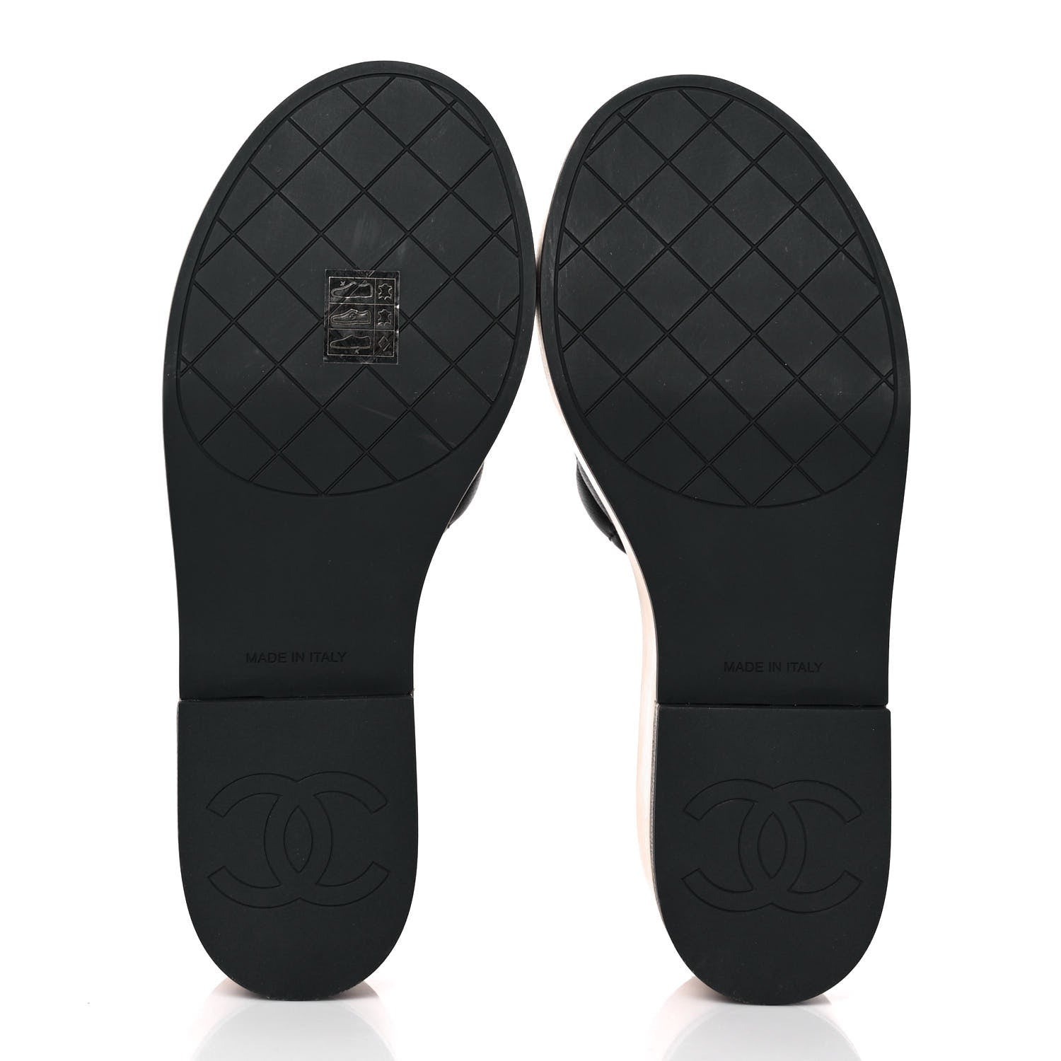 Chanel Lambskin Quilted CC Wedge Sandals 39 Black 5 of 9