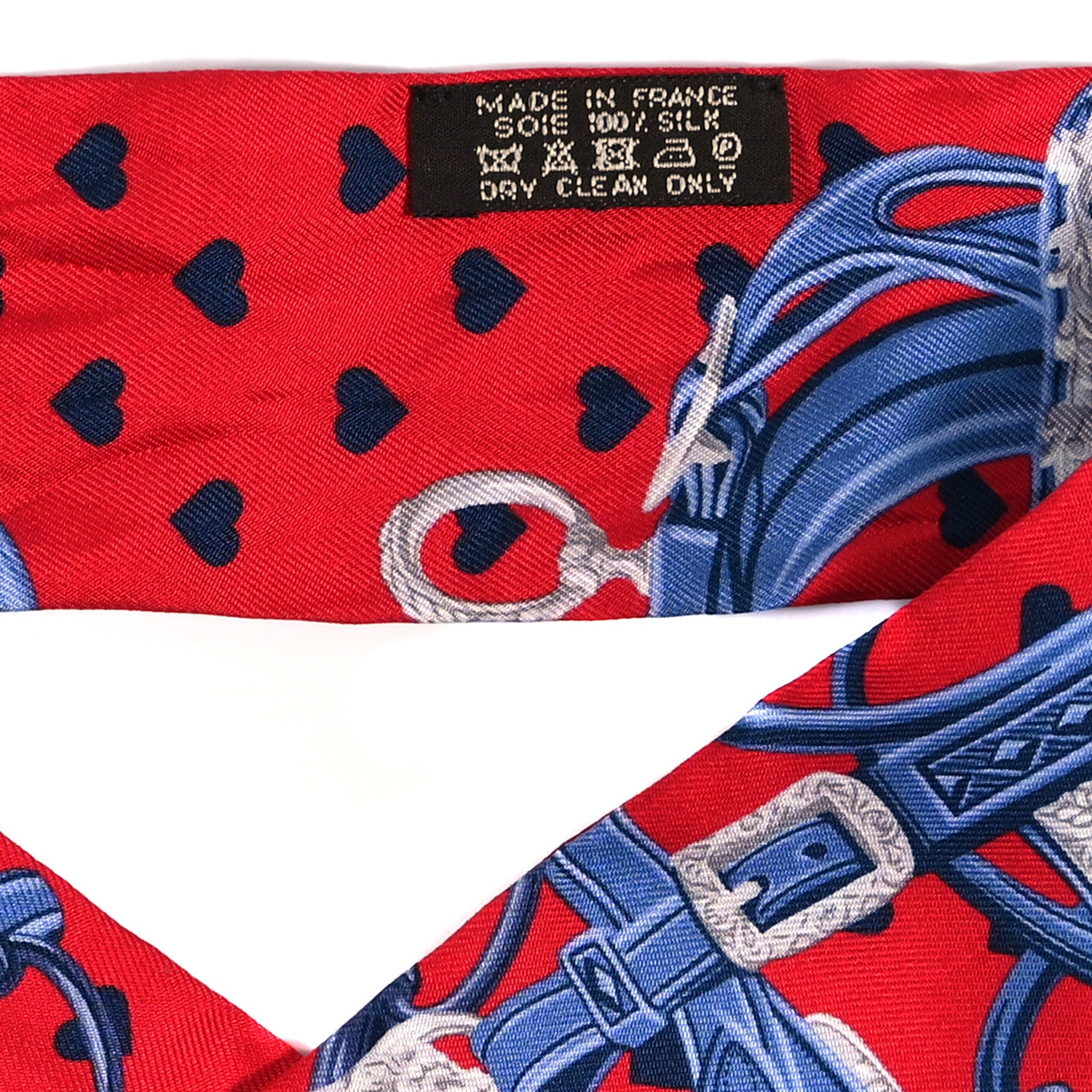 Hermes Silk Brides de Gala Love Twilly Rouge Bleu Bordeaux 4 of 5