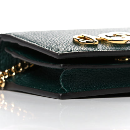 Gucci Grainy Calfskin Zumi Chain Card Case Wallet Vintage Green 8 of 10