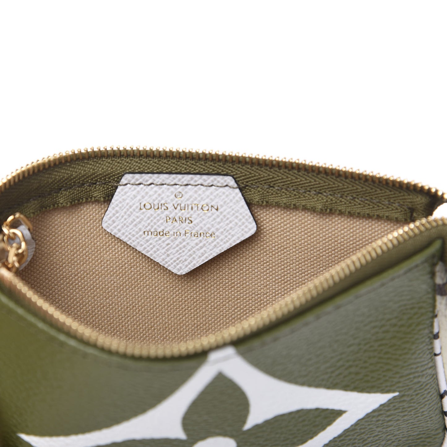 Monogram Giant Micro Pochette Accessories Kaki White