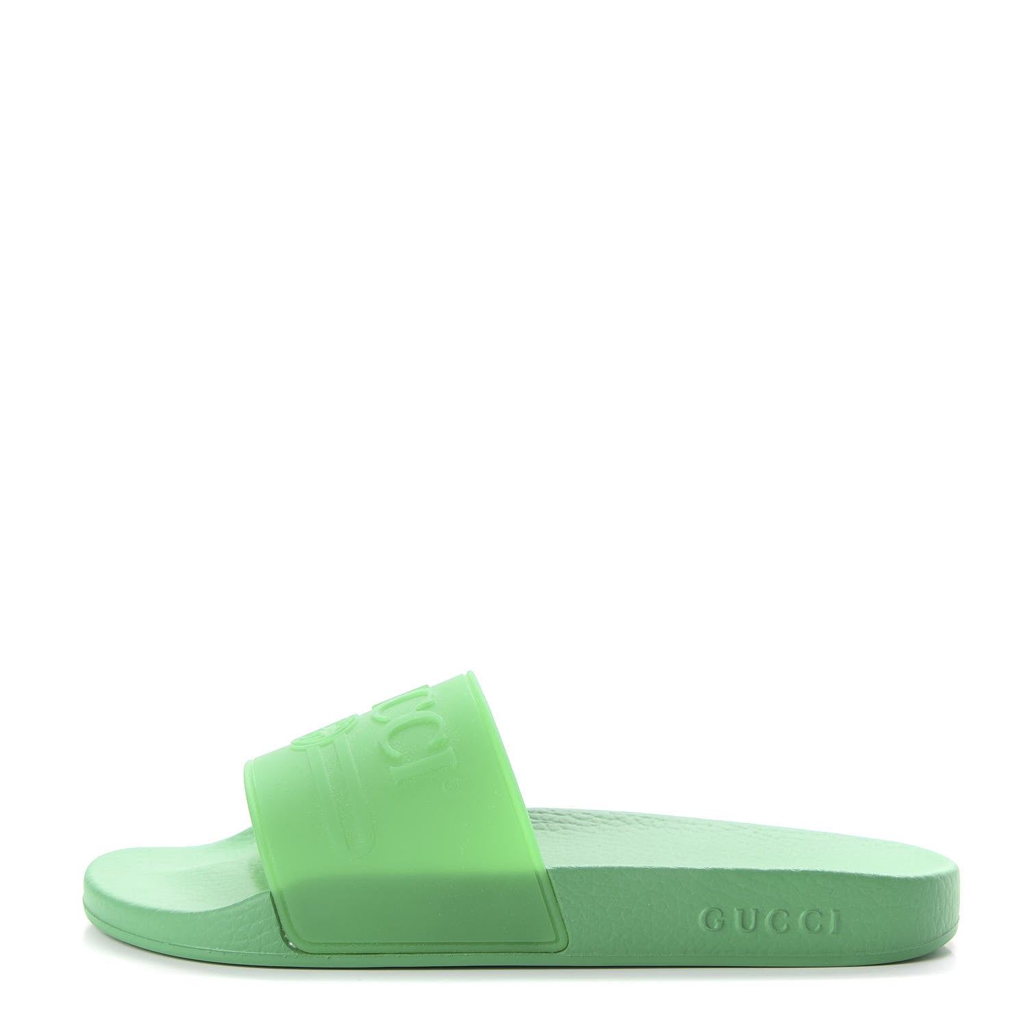 Gucci Rubber Logo Stamped Mens Slide Sandals 8 Verde 1 of 9