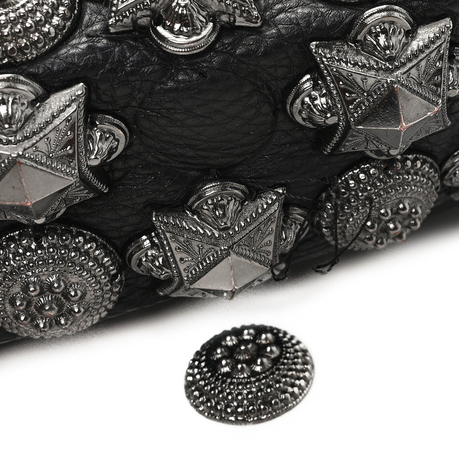 Burberry Calfskin Mason Warrior Studded Hobo Black 14 of 14