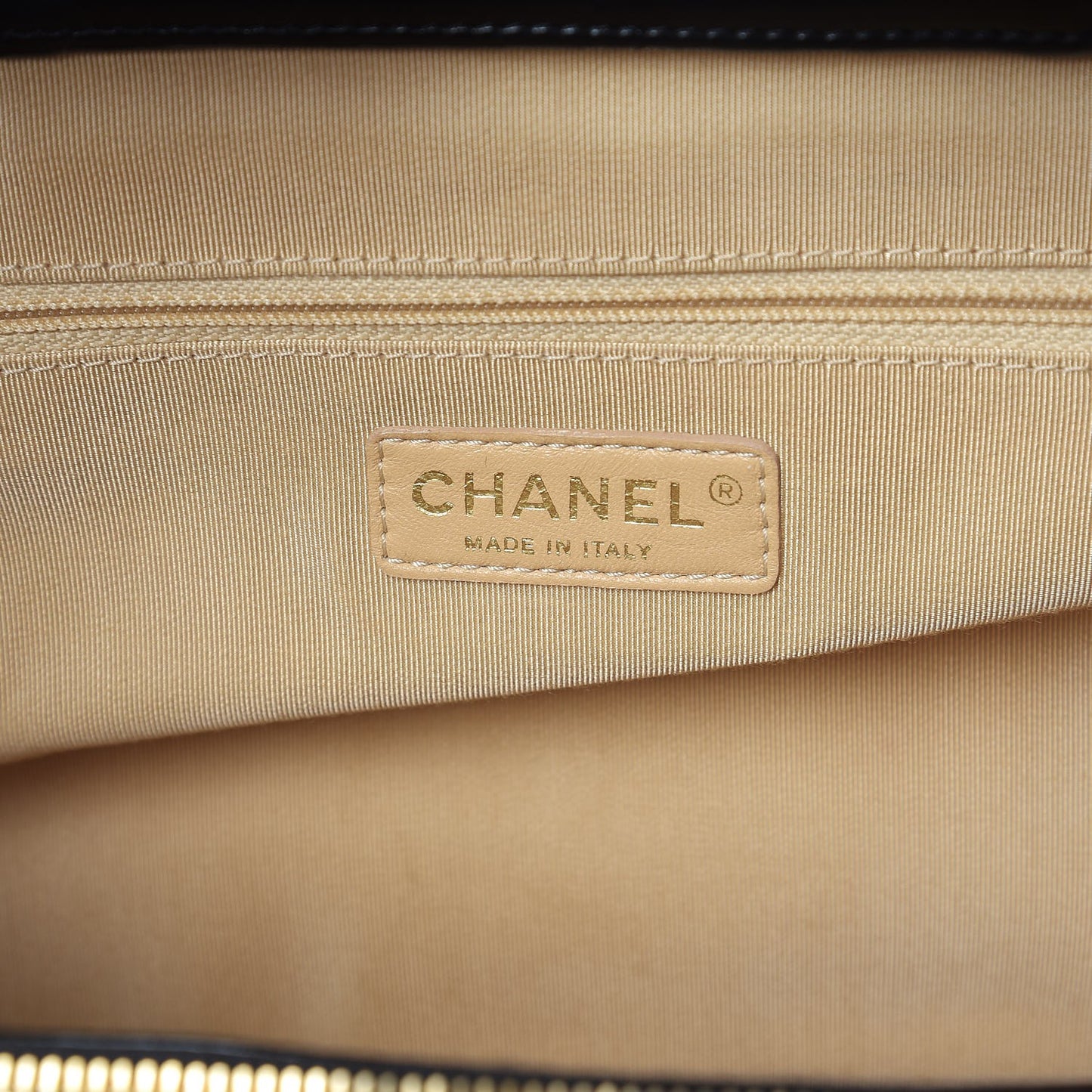 Calfskin Quilted In The Mix Shopping Tote Beige Black