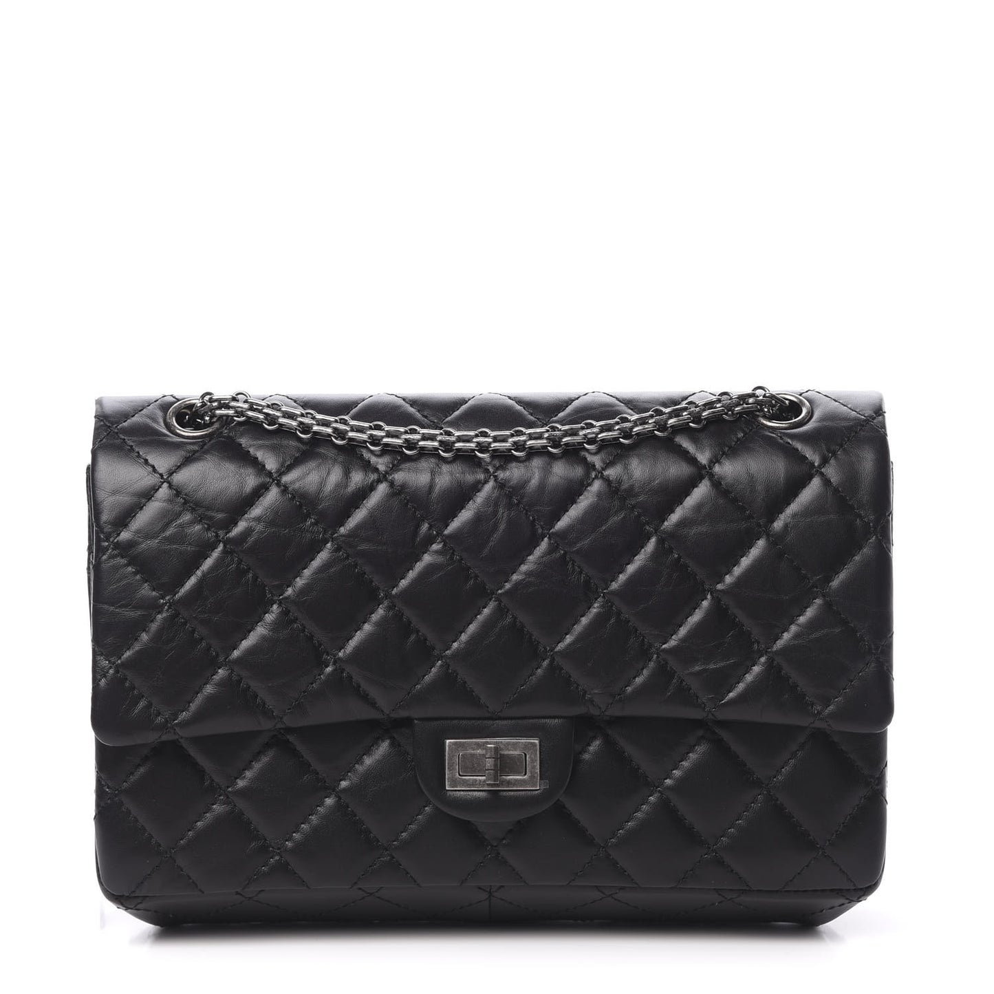 Aged Calfskin Quilted 2.55 Reissue 226 Flap Black