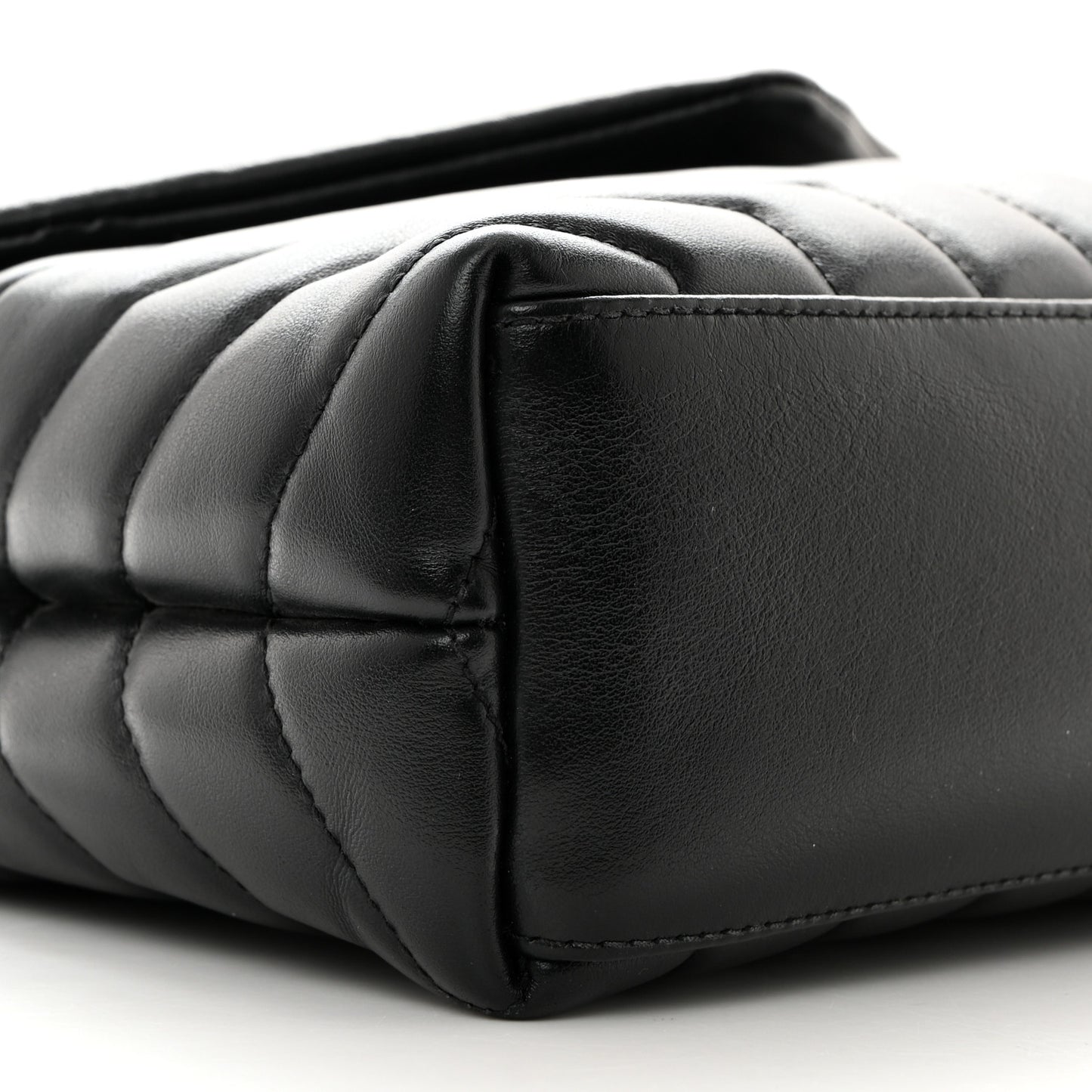 Calfskin Y Quilted Monogram Small Loulou Chain Satchel Black
