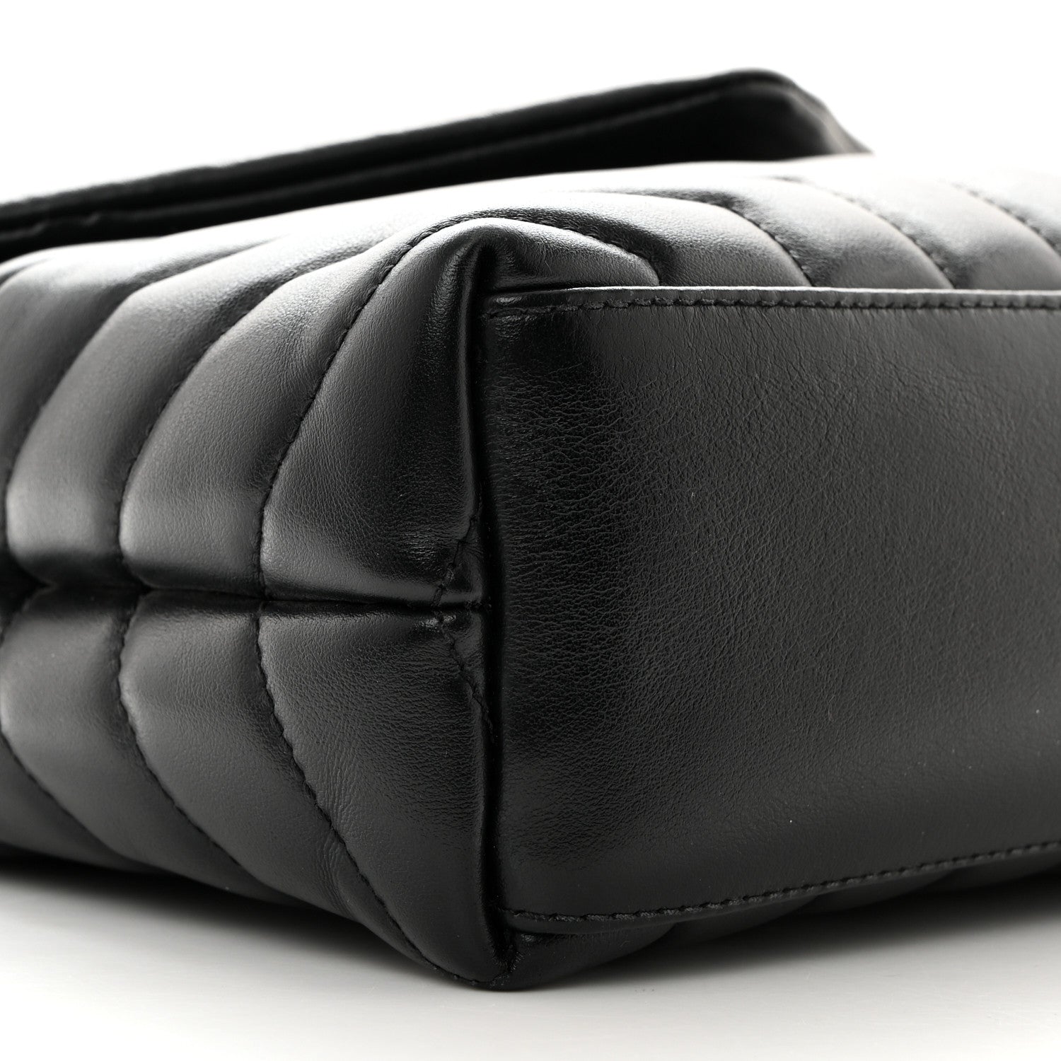 Saint Laurent Calfskin Y Quilted Monogram Small Loulou Chain Satchel Black 9 of 10