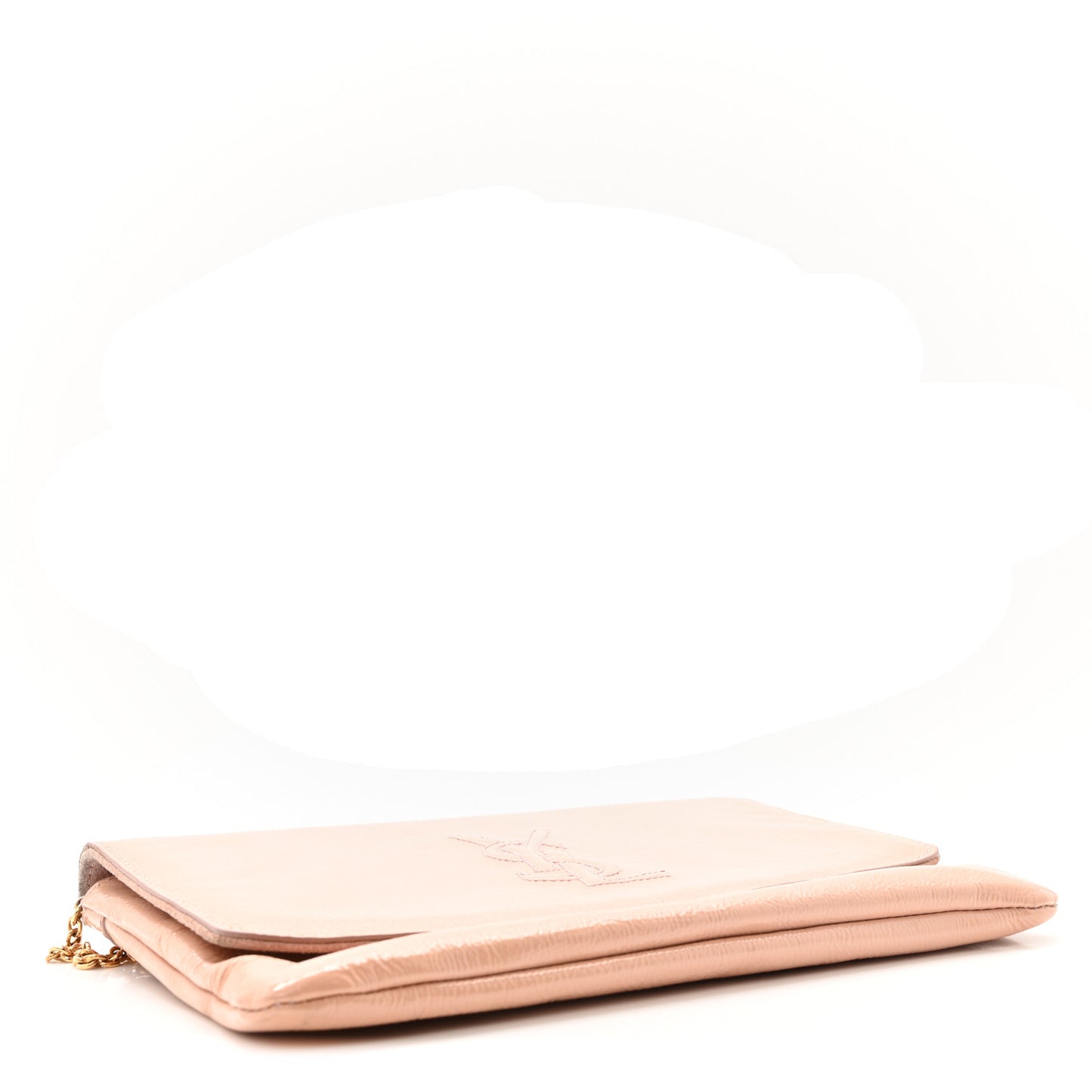 Patent Calfskin Belle de Jour Chain Clutch Pink