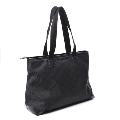 Gucci Nylon Monogram Calfskin Large Tote Bag Black 2 of 13