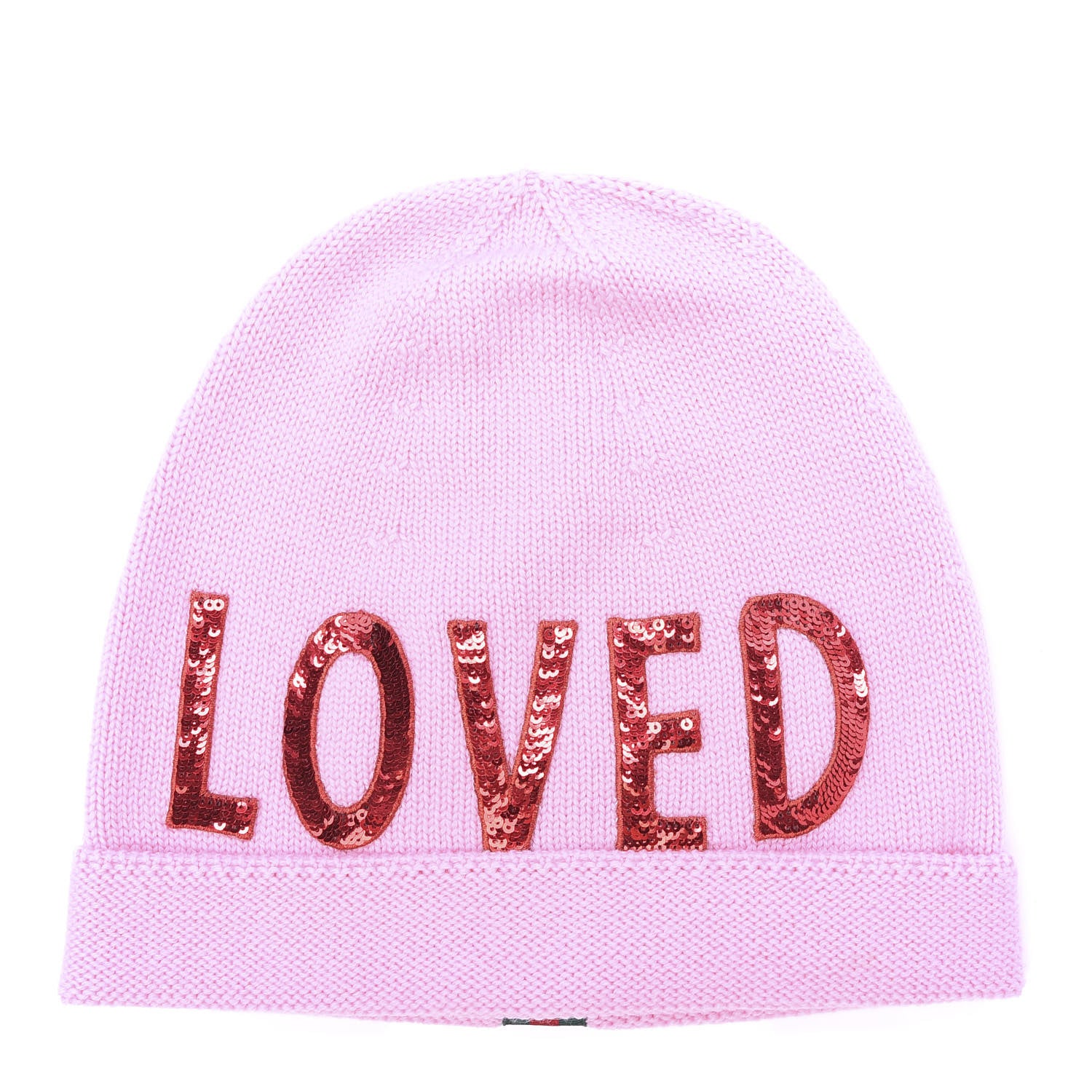 Gucci Wool Sequin Loved Beanie Hat M Pink 1 of 4