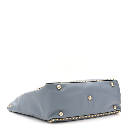 Valentino Garavani Calfskin Medium Rockstud Tote Blue 4 of 10