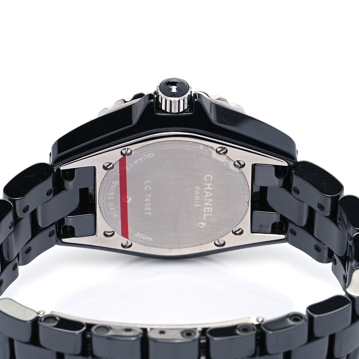 Stainless Steel Ceramic Diamond 33mm J12 Quartz Watch Black