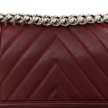 Chanel Calfskin Chevron Quilted Small Boy Flap Burgundy 11 of 13