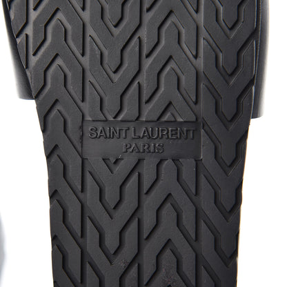 Saint Laurent Calfskin Monogram Jimmy Joan Slide Sandals 37 Black 8 of 8