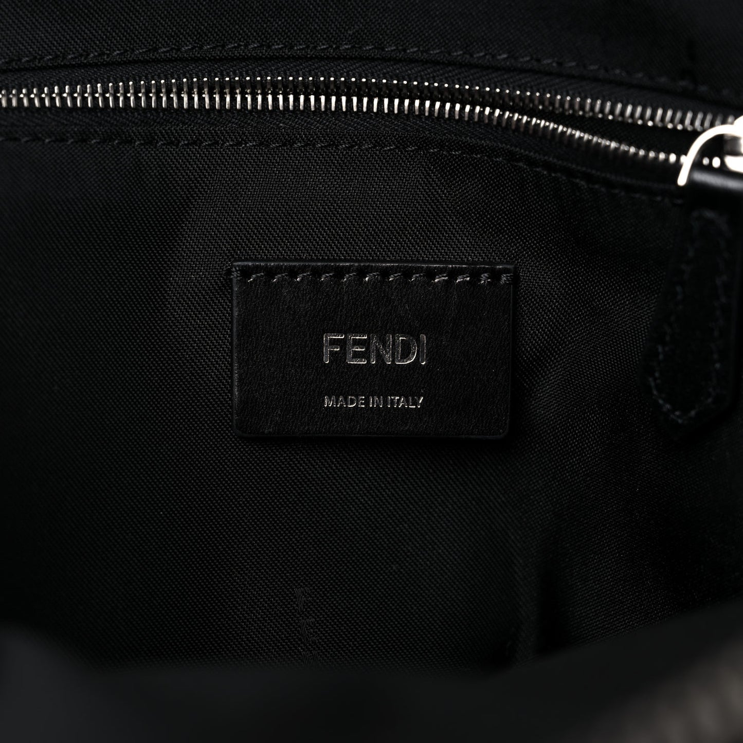 Recycled Fabric Jacquard Vitello Astro FF 1974 One-Shoulder Travel Backpack Asfalto Black