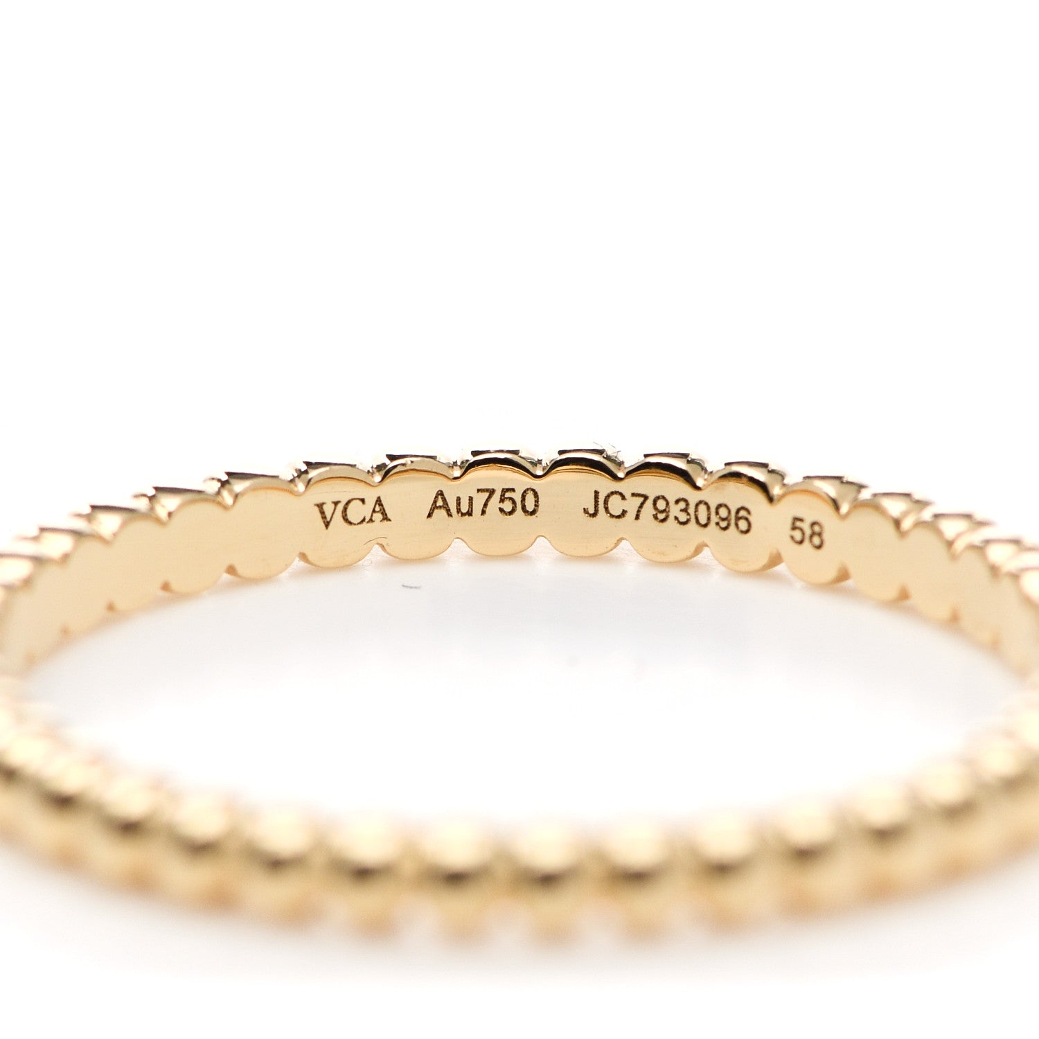 Van Cleef & Arpels 18K Yellow Gold Small Perlee Ring 58 8.25 4 of 5