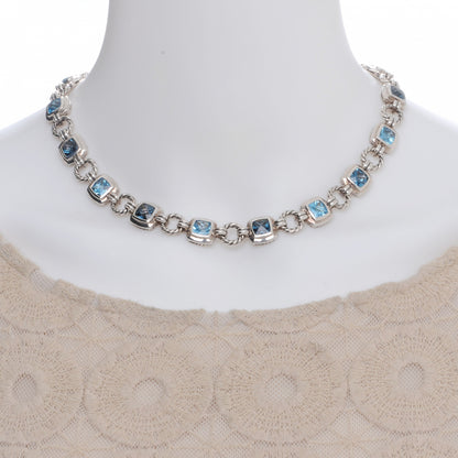 David Yurman Sterling Silver Blue Topaz Renaissance Necklace 2 of 5