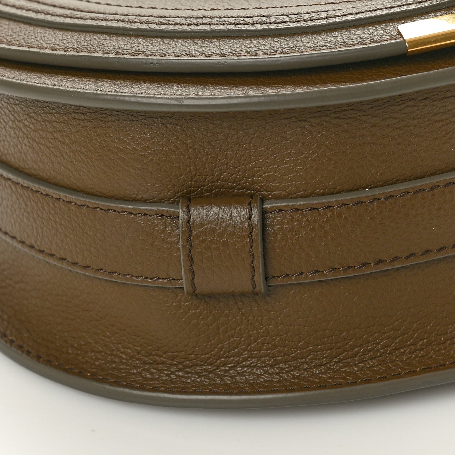 Chloe Grained Calfskin Small Marcie Saddle Bag Dark Khaki 8 of 9