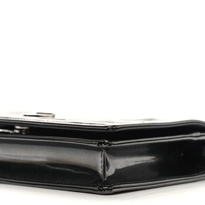 Christian Dior Metallic Patent Micro-Cannage Diorama Wallet on Chain Pouch Black 6 of 8