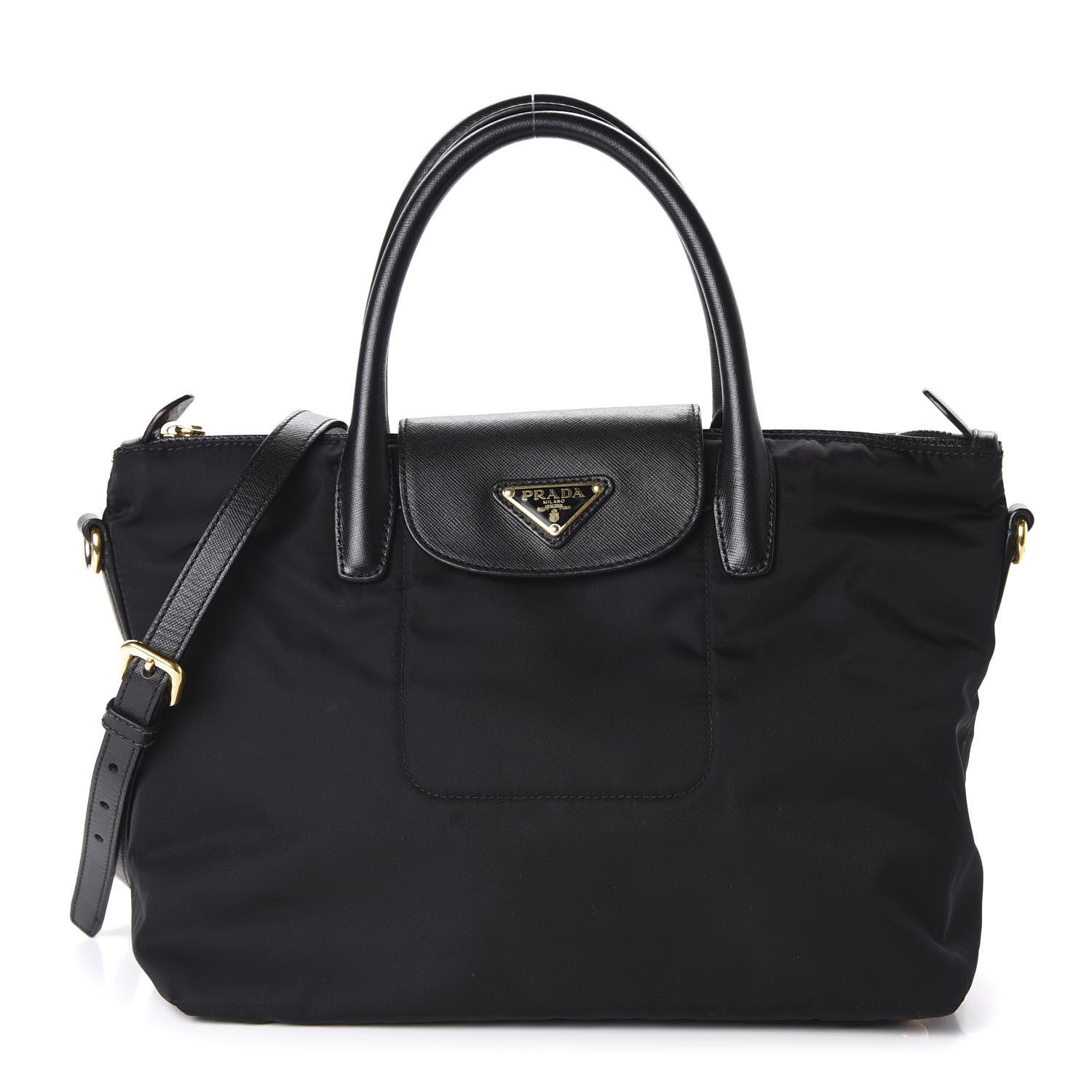 Prada Saffiano Tessuto Nylon Tote Black 1 of 9