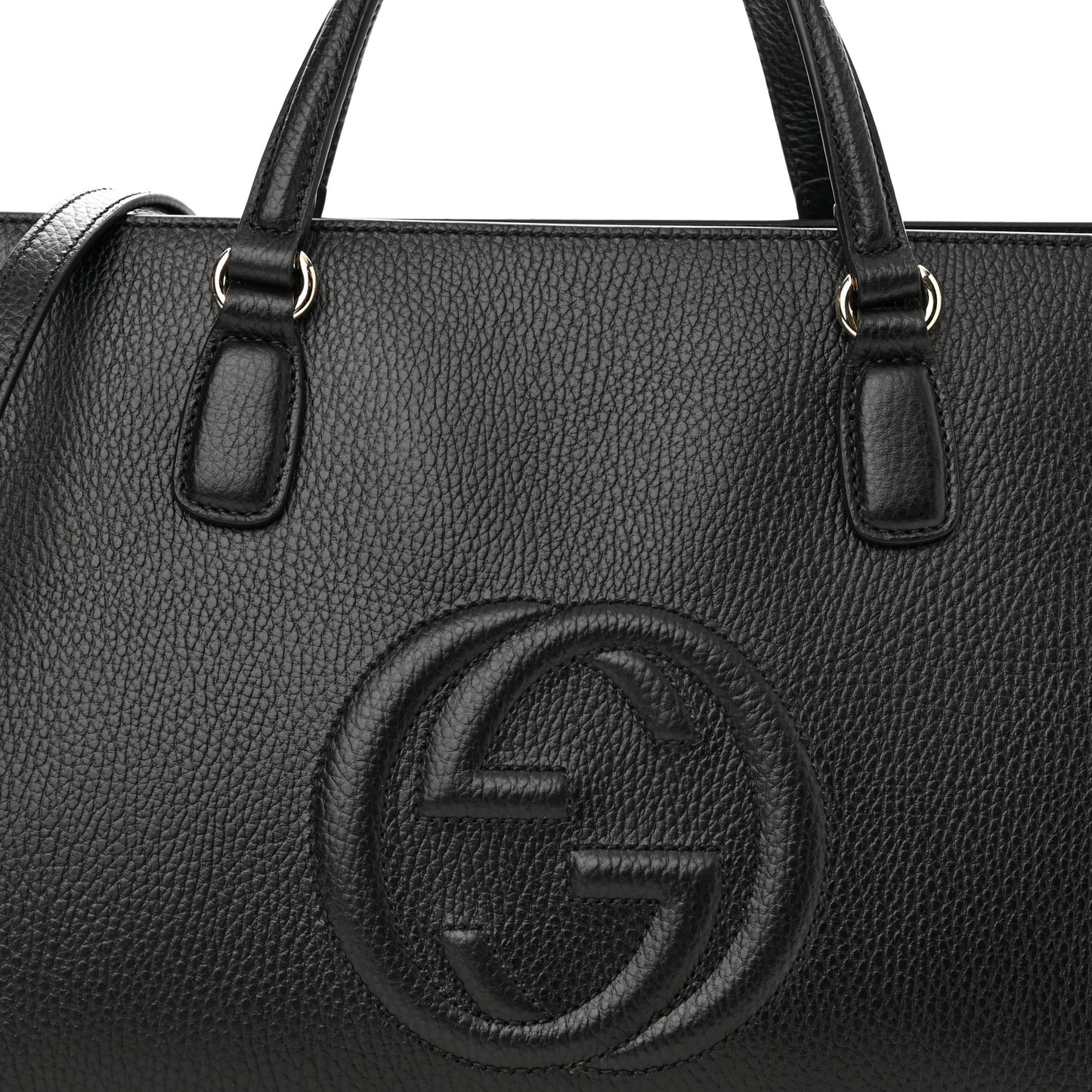 Dollar Calfskin Large Soho Top Handle Satchel Black
