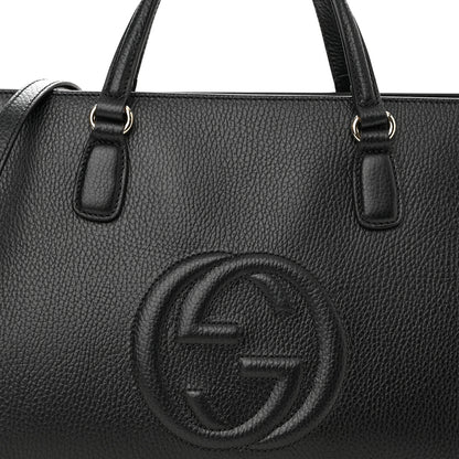 Gucci Dollar Calfskin Large Soho Top Handle Satchel Black 8 of 10