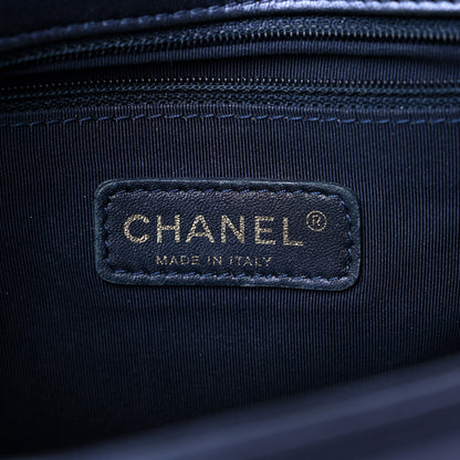Chanel Lambskin Embossed New Medium Boy Cube Flap Navy 5 of 17